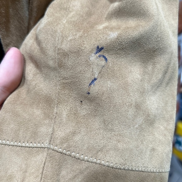 Chico’s sz3 Leather Suede Tan lightweight snaps jacket 16/18 XL GUC SOFT - Picture 6 of 9